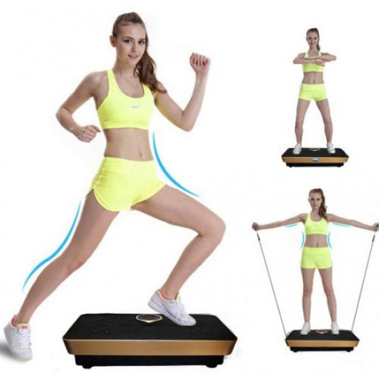 Vibračná plošina Fitpal Slim s magnetoterapiou + popruhy + hudba + ovládač, zlatá Vibračná plošina Fitpal Slim s magnetoterapiou + popruhy + hudba + ovládač, zlatá