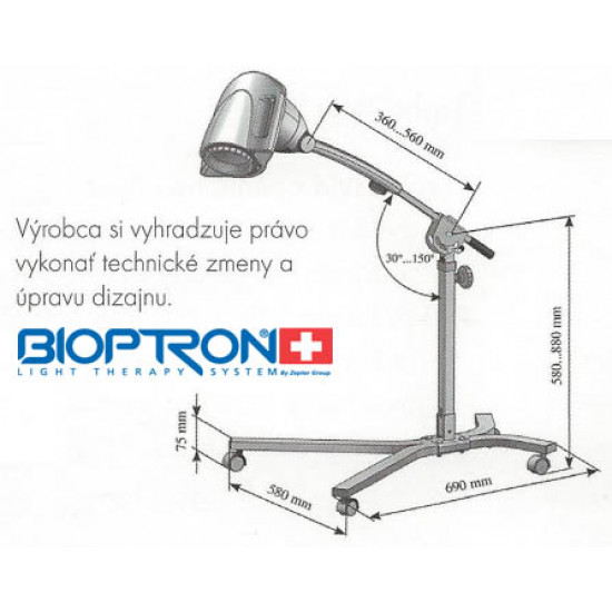 Stojan veľký k Biolampe Zepter Bioptron Pro 1 Stojan veľký k Biolampe Zepter Bioptron Pro 1