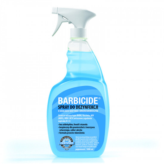Barbicide dezinfekčný sprej na všetky typy povrchov s vôňou 1000 ml Barbicide dezinfekčný sprej na všetky typy povrchov s vôňou 1000 ml