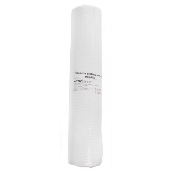 Jednorázové papierové-foliované prestieradlo 51x50 cm biele, 40 m Jednorázové papierové-foliované prestieradlo 51x50 cm biele, 40 m